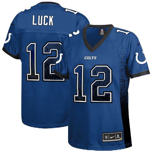 Women's Limited Andrew Luck Nike Jersey Royal Blue - #12 Drift Fashion NFL Indianapolis Colts